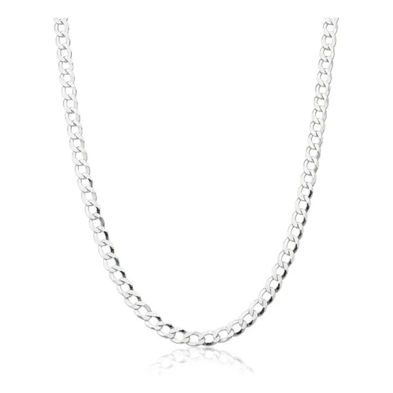 Corrente Prata 925 Maciça Cordão Masculino 5mm 70cm Cor Prateado Foto 1