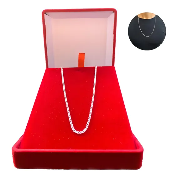 Corrente Prata 925 Masculina Cordão Fina 2mm Legítima Foto 1