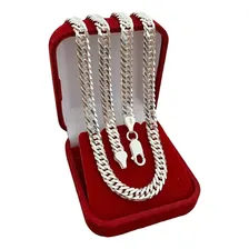 Corrente Prata 925 Masculina Grossa Grumet Dupla 6mm 70cm Foto mini 1