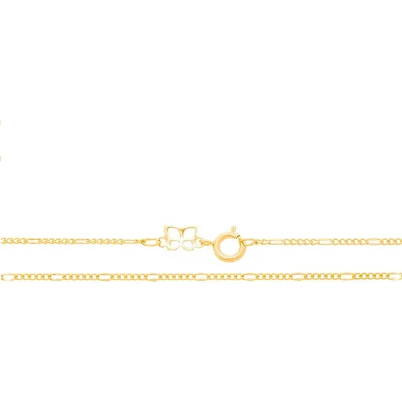 Corrente Rommanel Folheado Ouro 18k Fio Alternado 5x1 530070 Cor Dourado Foto 1