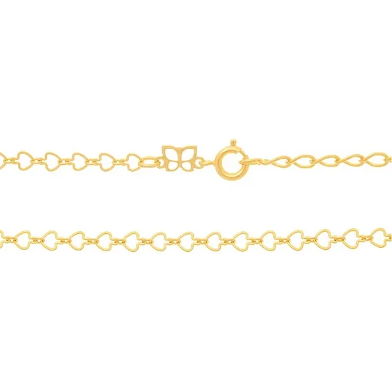 Corrente Rommanel Folheado Ouro Fio Corações 45/42 Cm Lindo Cor Dourado Foto 1