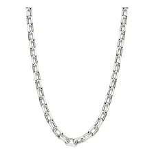 Corrente Rommanel Prata 925 Masculina 60cm Cadeado Batido Foto  mini 1