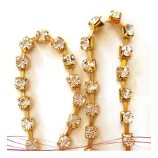 Corrente Strass Ss14 Dourada Personalização Artesanato - 5 M Foto mini 4
