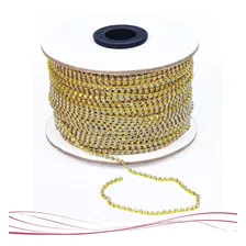 Corrente Strass Ss14 Dourada Personalização Artesanato - 5 M Foto mini 3