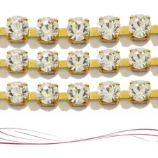 Corrente Strass Ss14 Dourada Personalização Artesanato - 5 M Foto mini 2