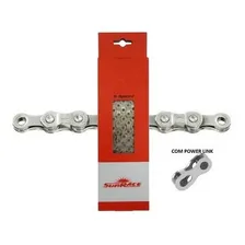 Corrente Sunrace 9v Bike 116 Elos Mtb Speed Cnm94 Cromada Foto mini 4