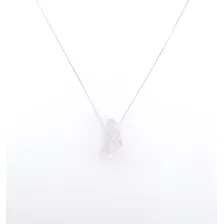 Corrente Veneziana Prata 925 + Pingente Pedra Natural Bruta Cor Cristal Foto mini  3