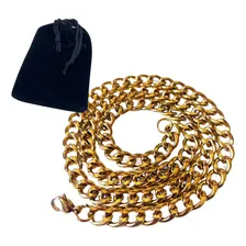 Correntinha Masculina 3x1 Cordão Grosso Grumet Aço Inox 60cm Cor Corrente Aço 1x1 Dourada Foto mini  2