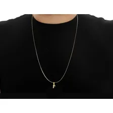 Correntinha Masculina + Pingente Letra Ouro Cor Letra F Foto mini 2