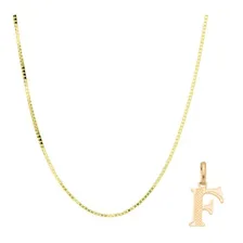 Correntinha Masculina + Pingente Letra Ouro Cor Letra F Foto mini 1