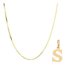 Correntinha Masculina + Pingente Letra Ouro Cor Letra S Foto mini 1