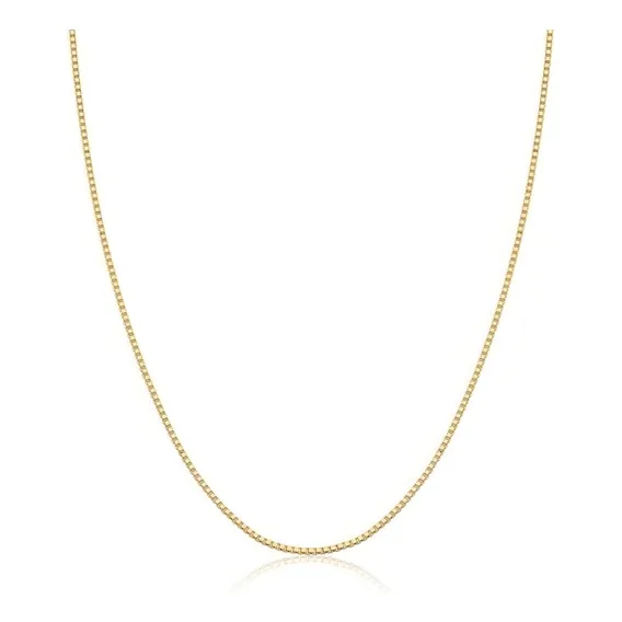 Correntinha Veneziana Fina Banhada A Ouro Feminino 45 Cm Cor Colorido Foto 1