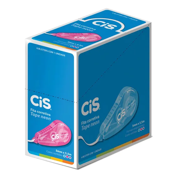 Corretivo Em Fita Cis Tape 5,5m Neon Sertic Foto 1