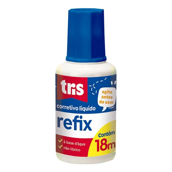 Corretivo Escolar Líquido Refix 18ml Tris Foto 1