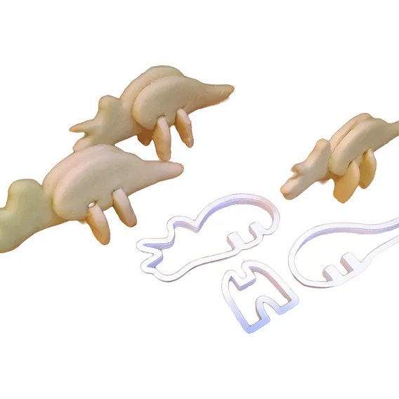 Cortador Biscoito E Pasta Americana Dinossauro Triceratops Cor Branco Foto 1