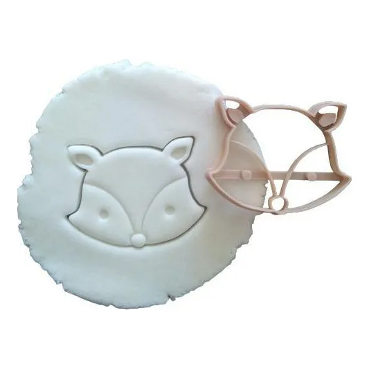 Cortador Biscoito Rosto Raposa Fox Branco 1cm Foto 1