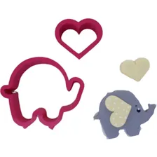Cortador De Biscoito Elefante Pasta American Cupcake Coração Foto mini 1