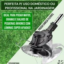 Cortador De Grama Corte Sem Roçadeira Elétrica 48V Fio Roçadeira Elétrica Aparador 2 Baterias 48v Cor Preto 110v/220v Foto mini 4