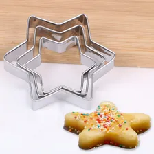 Cortador Estrela Inox Biscoito Massa Pasta Confeitar 3 Peças Foto mini 2