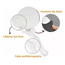 Cortador Fatiador De Pizza Massa Carretilha Profissional Aço Foto mini  3