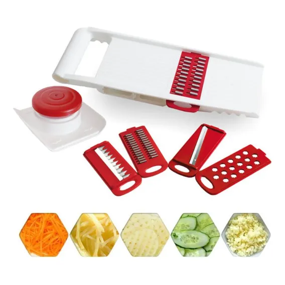 Cortador Fatiador Legumes Manual - 5 Lâminas Inox Foto 1