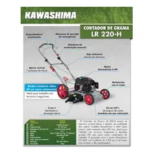Cortador Grama Gasolina Kawashima Lr220h 6hp 4t Corte 550mm Foto mini 2