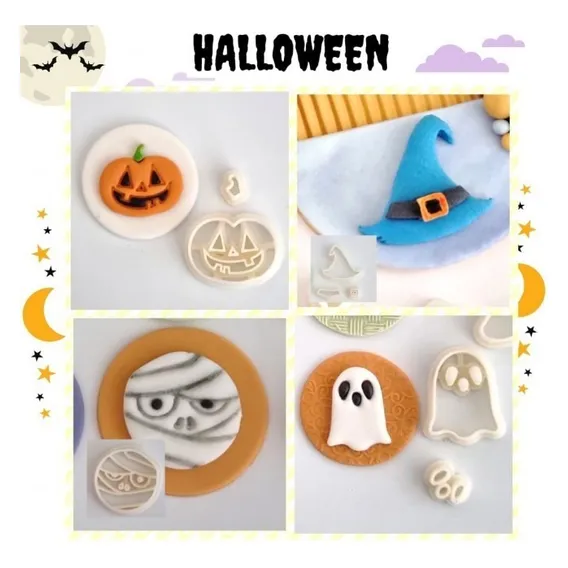 Cortador Kit Halloween Itens 3,5cm 4 Modelos Foto 1