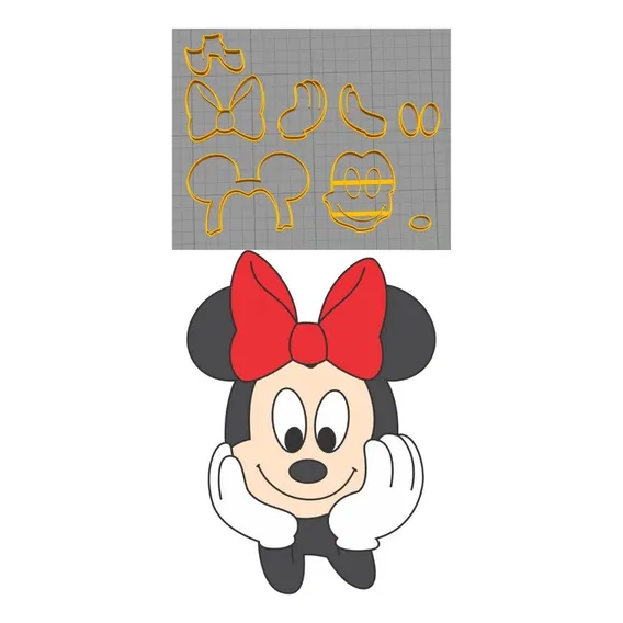 Cortador Minnie Mão No Queixo Modular 8cm Foto 1