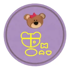 Cortador Modulado - Urso/ursinha Com Lacinho Foto mini 1
