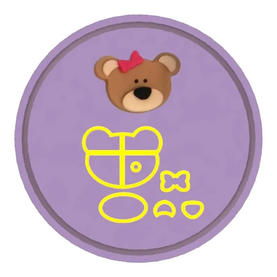 Cortador Modulado - Urso/ursinha Com Lacinho Foto 1