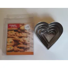 Cortador Para Biscoito 5 Peças Em Aço Inox Formato Coraçao Foto mini 4