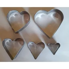 Cortador Para Biscoito 5 Peças Em Aço Inox Formato Coraçao Foto mini 3