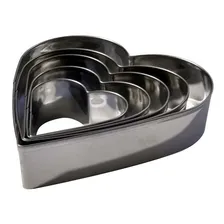 Cortador Para Biscoito 5 Peças Em Aço Inox Formato Coraçao Foto mini 1