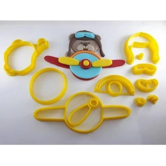 Cortador Urso Aviador Grande 12 Cm Foto 1