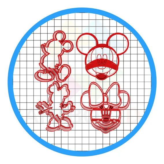 Cortadores Pasta Americana Mickey E Minnie Foto 1