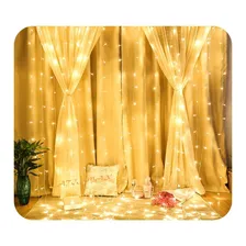 Cortina 3x2m 300 Leds 110v/220v Branco Quente Led Fixa Luzes Branca Quente 110v Foto mini  3