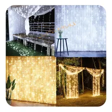 Cortina 3x2m 300 Leds 110v/220v Branco Quente Led Fixa Luzes Branca Quente 110v Foto mini  2