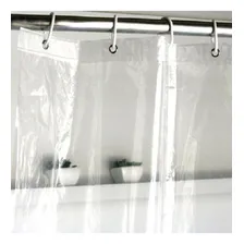 Cortina Banheiro Box Cristal 2m X 1,38m Ganchos Transparente Cor Branco/Transparente Foto mini 4