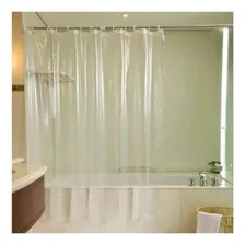 Cortina Banheiro Box Cristal 2m X 1,38m Ganchos Transparente Cor Branco/Transparente Foto mini 1
