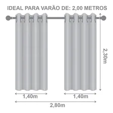 Cortina Blackout 2,00x2,30 Quarto Pvc Prata Varão Incluso Foto mini 2