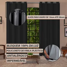 Cortina Blackout Blecaute 2 Metros 2,80x2,20 Corta Luz Cor Cortina Preta Foto mini 2