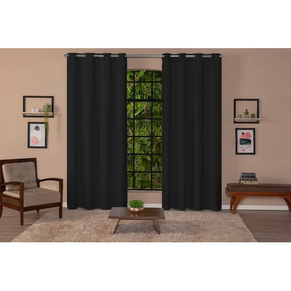 Cortina Blackout Blecaute 2 Metros 2,80x2,20 Corta Luz Cor Cortina Preta Foto 1