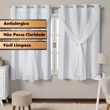 Cortina Blackout Com Voil 2,80x1,60 Branca Cor Cortina Branca Foto mini 2