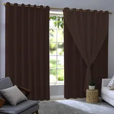 Cortina Blackout Com Voil 280x230 Corta Luz Pvc Sala/quarto Foto mini 1