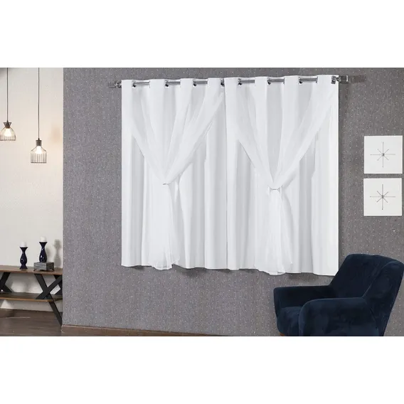Cortina Blackout Cortina Corta Luz 2,80x1,60m Cortina Sala Cor Branco Foto 1