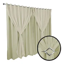 Cortina Blackout De 8x2,70 Blackout/sala C/ Blackout Cor Palha Foto  mini 1