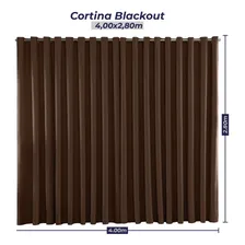 Cortina Blackout Liso 4 Metros X2,80m Blecaute Bloqueia 100% Cor Tabaco Foto mini 4