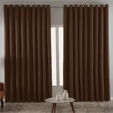 Cortina Blackout Liso 4 Metros X2,80m Blecaute Bloqueia 100% Cor Tabaco Foto mini 2