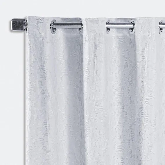 Cortina Blackout Pvc Com Renda 2,00 X 1,40 Branco Foto 1