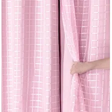 Cortina Blackout Pvc Com Tecido Mc Cortinas Voil Xadrez 2,30 X 2,80 Cor Rosa-claro Foto mini 2